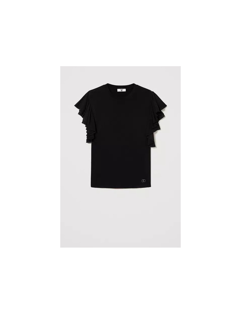 Twinset - t-shirt con maniche ad aletta nero 241lb22aa 00006
