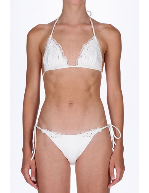 Ermanno scervino - bikini triangolo d404y312itm 10601 bianco