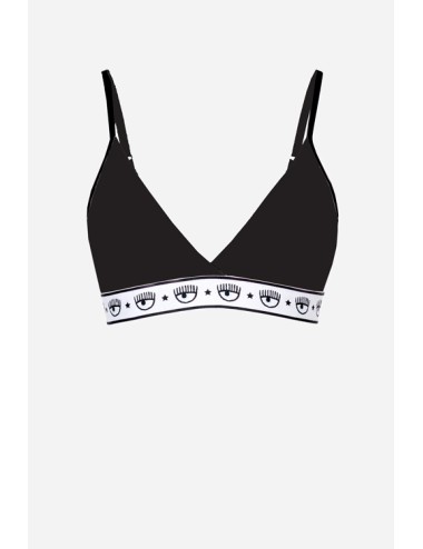 Chiaraferragni - reggiseno triangolo maxi logomania 4601 3224 0555 nero