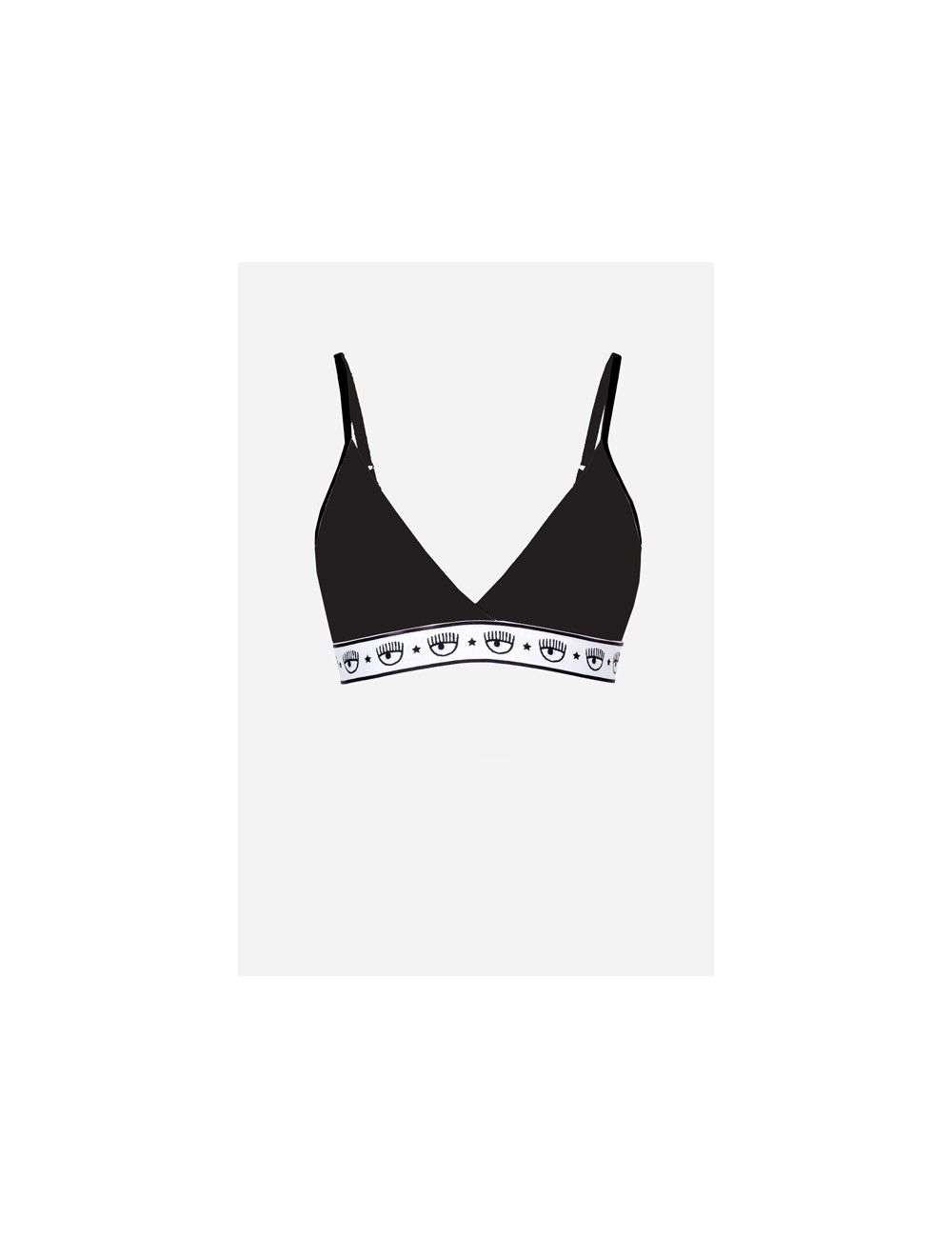 Chiaraferragni - reggiseno triangolo maxi logomania 4601 3224 0555 nero