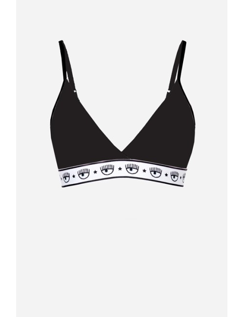 Chiaraferragni - reggiseno triangolo maxi logomania 4601 3224 0555 nero