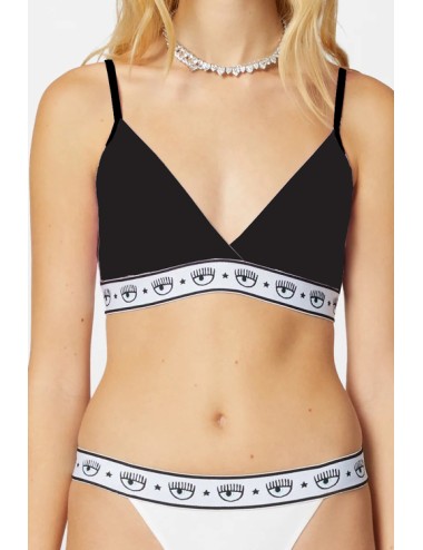 Chiaraferragni - reggiseno triangolo maxi logomania 4601 3224 0555 nero