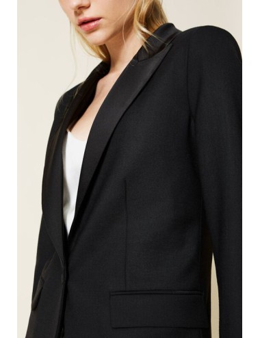 Twinset - giacca blazer in misto lana e cady 222tp2340 00006 nero