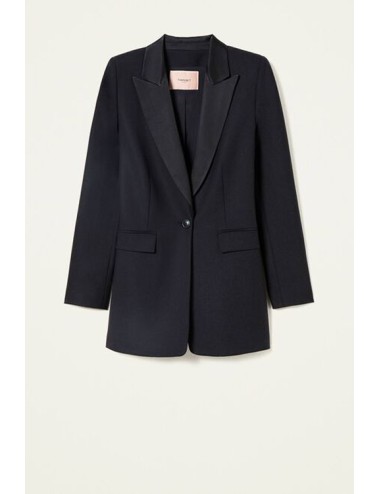 Twinset - giacca blazer in misto lana e cady 222tp2340 00006 nero