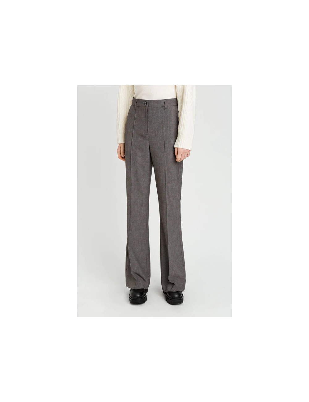 Twinset - pantalone grigio medio melange 222li28bb 0082m