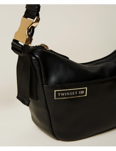 Twinset - borsa a tracolla con patch logo 222li7ubb 00006 nero