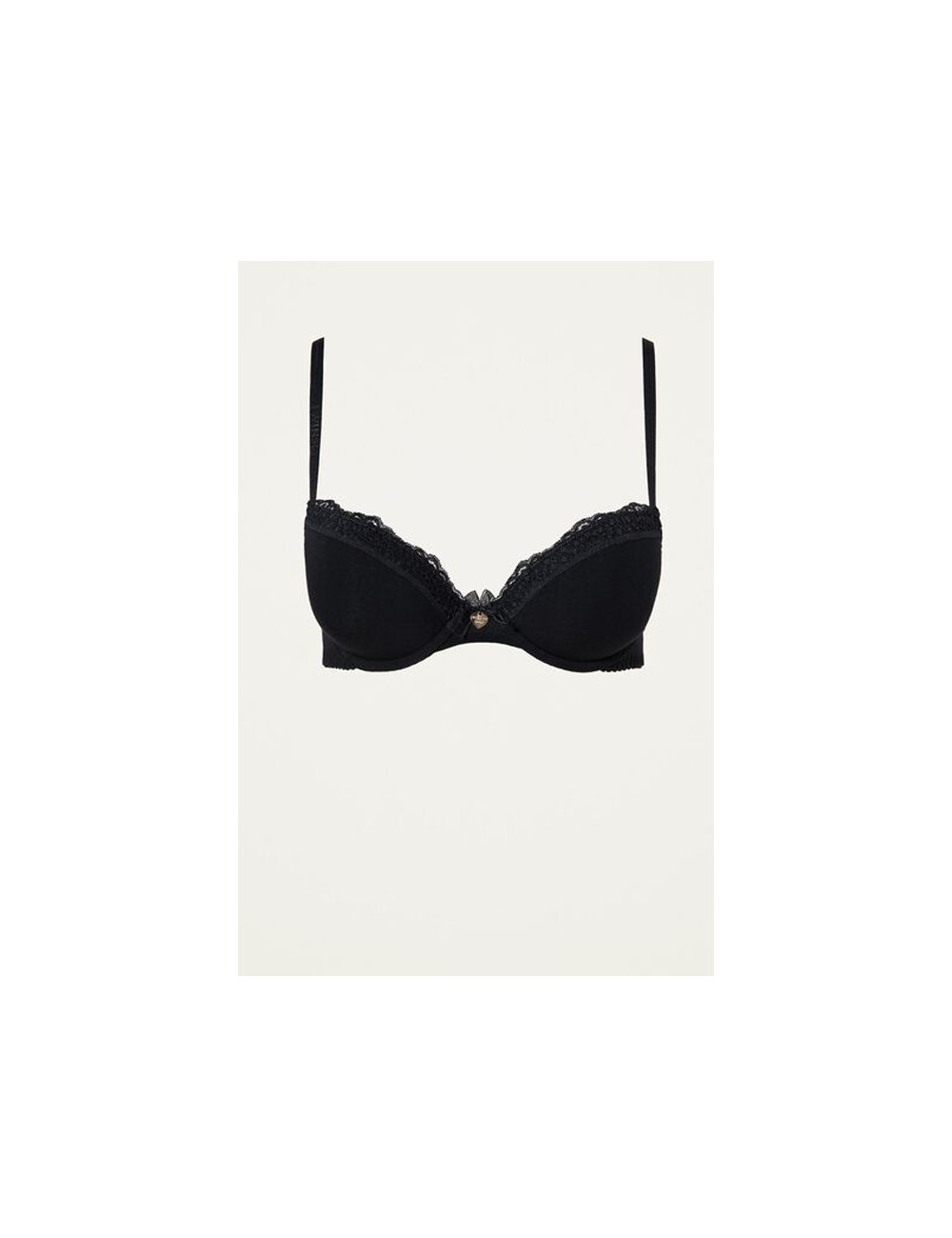 Twinset - reggiseno push-up con pizzo 222ll6b00 00006 nero