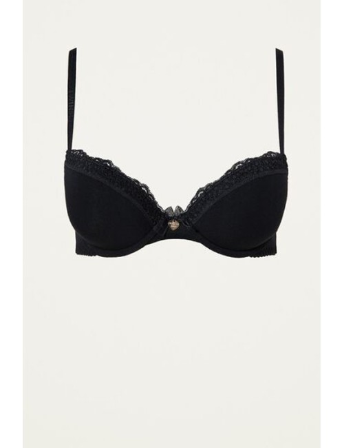 Twinset - reggiseno push-up con pizzo 222ll6b00 00006 nero