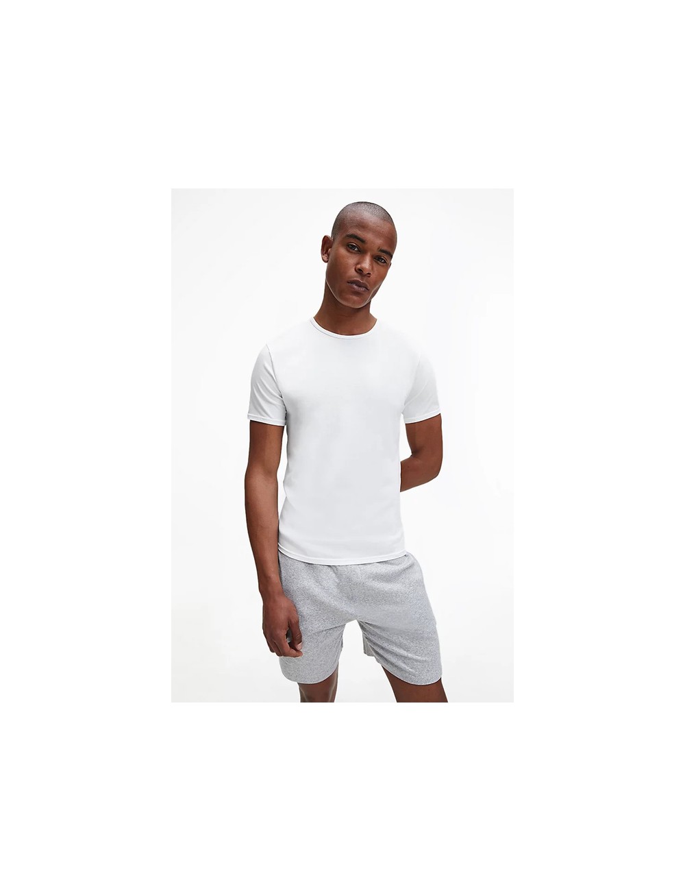 Ck - t-shirt 2pack cotton strech 000nb1088a 100 bianco