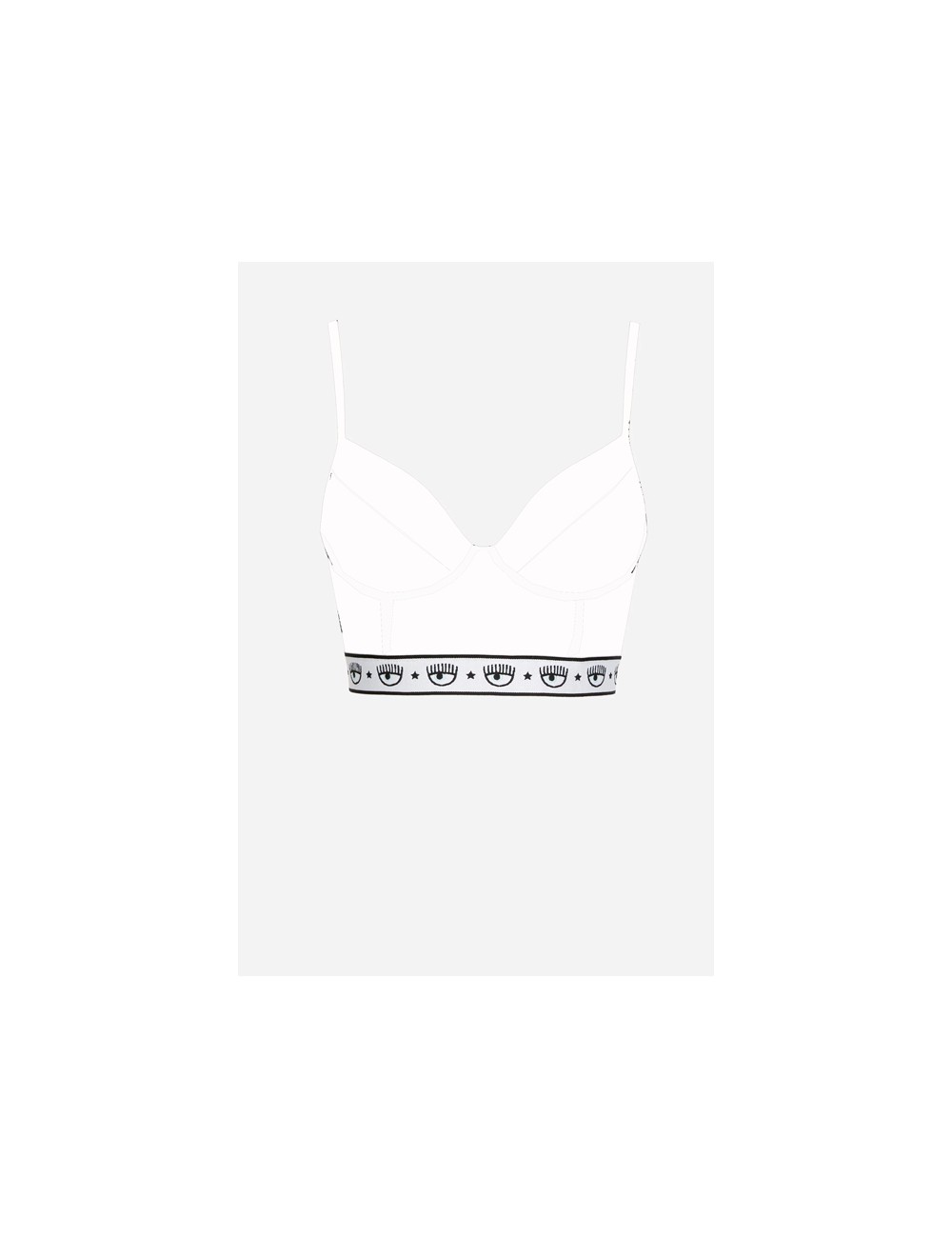 Chiaraferragni - reggiseno a corpetto logomania 4604 3224 0001 bianco