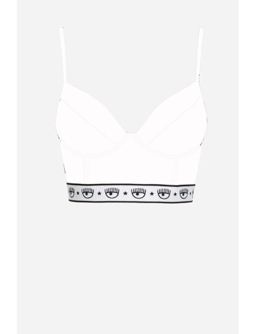 Chiaraferragni - reggiseno a corpetto logomania 4604 3224 0001 bianco