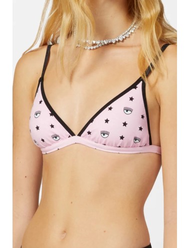 Chiaraferragni - reggiseno triangolo eye star all-over 4624 3226 1242 rosa