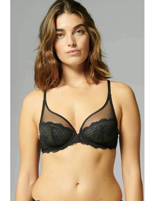 Simone perele -  reggiseno a triangolo coppa intera scollato sognare - 12z319 015 nero