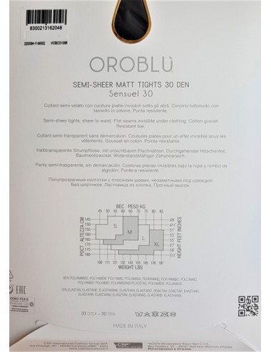 Oroblù - collant velato sensuel 30 vobc01098 sun