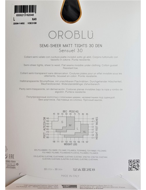 Oroblù - collant velato sensuel 30 vobc01098 singapour