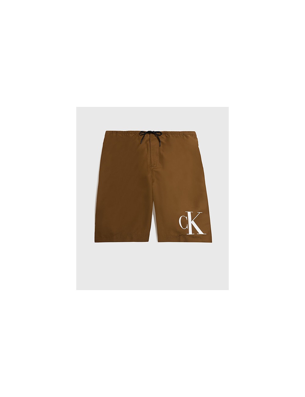 Ck - pantaloncini da surf - ck monogram km0km00805-gxh brown olive