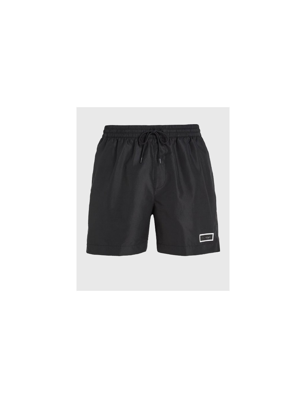 Ck - pantaloncini da bagno con cordoncino medio - core solids km0km00812-beh black