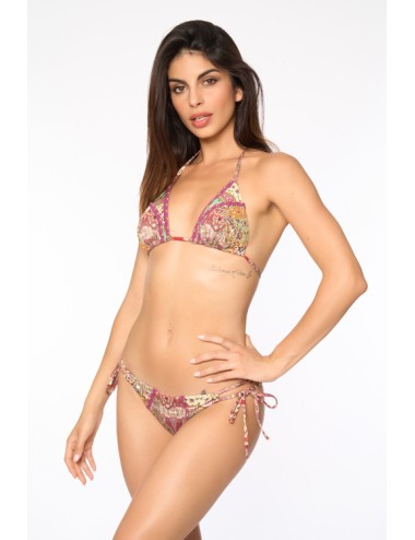 Miss bikini - triangolo patcwork borchiette oro v3001s w0636 facami