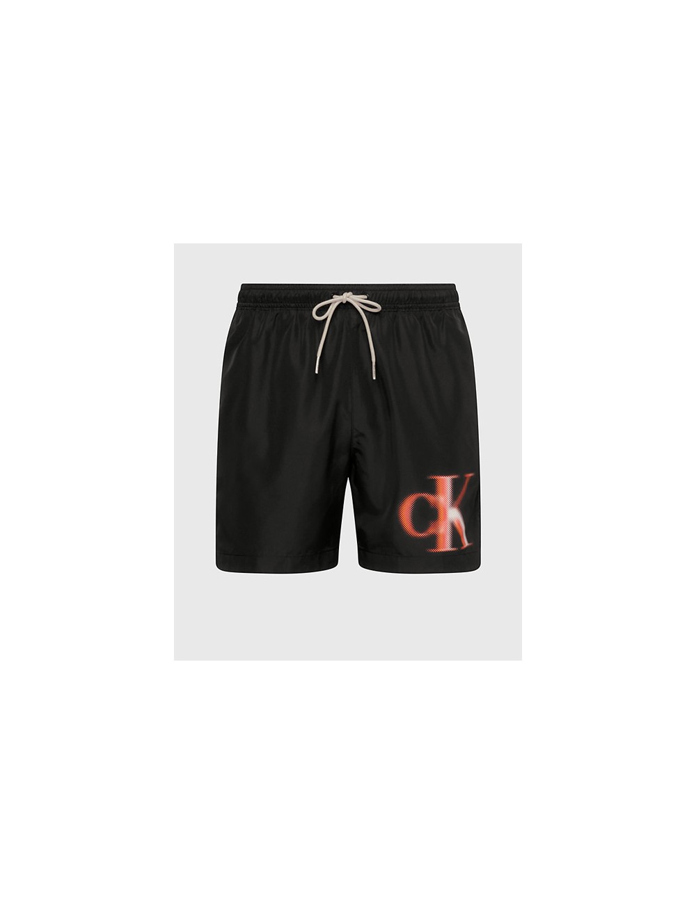 Ck - pantaloncini da bagno con cordoncino medio - ck monogram km0km00800-beh pvh black