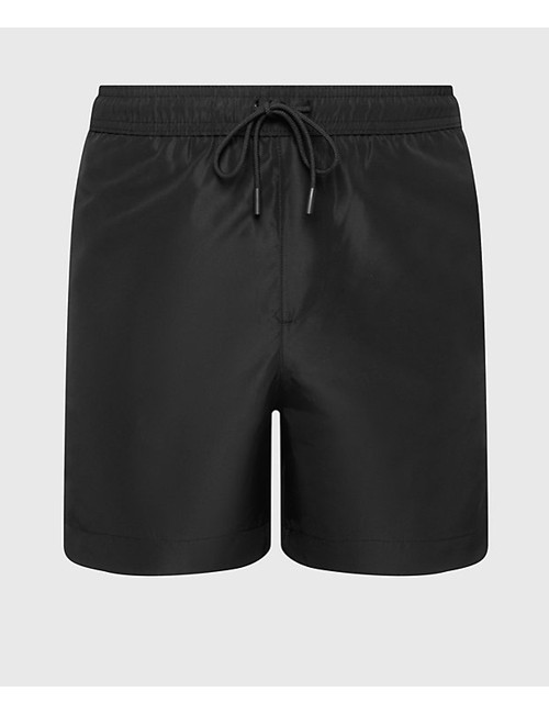 Ck - pantaloncini da bagno con cordoncino medio - core solids km0km00817-beh black