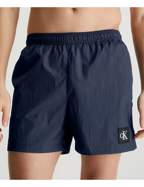 Ck - pantaloncini da bagno con cordoncino medio - ck nylon km0km00819-dca navy iris