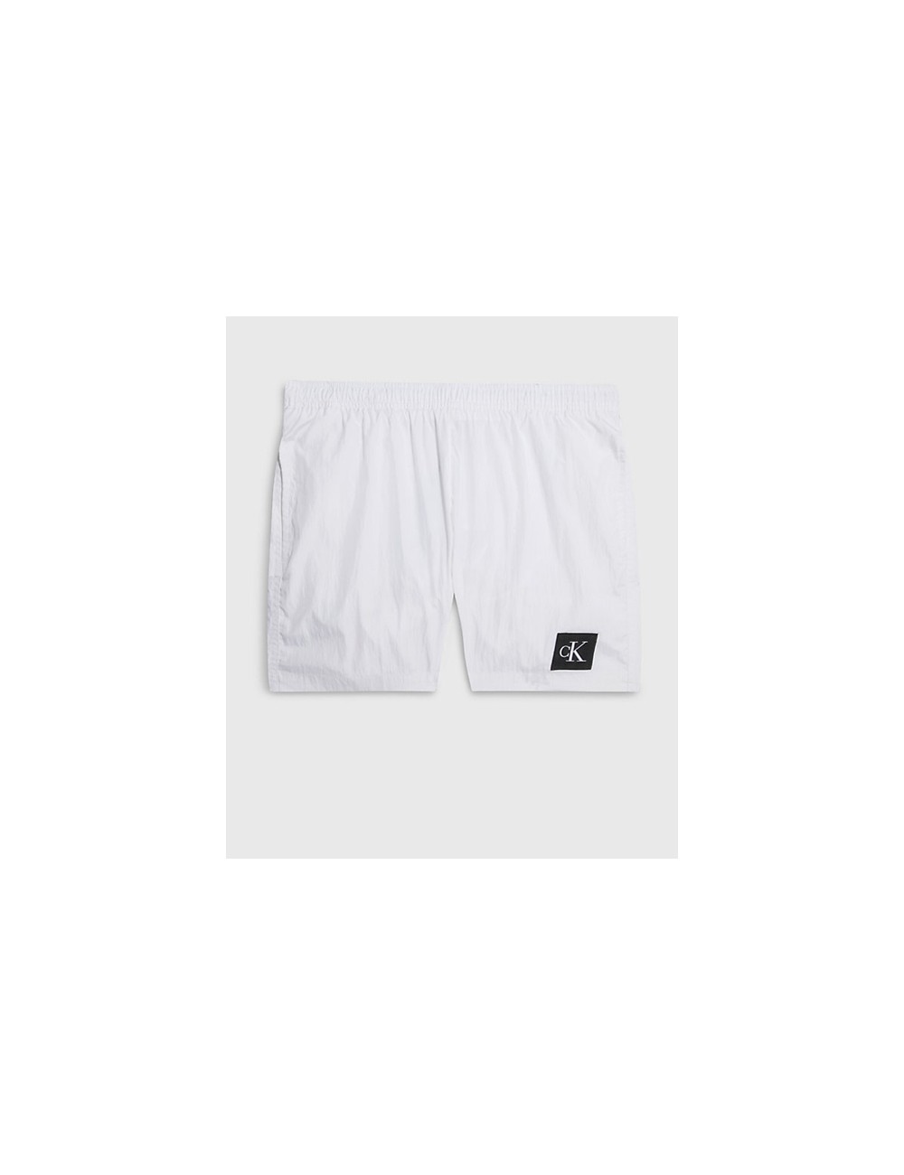 Ck - pantaloncini da bagno con cordoncino medio - ck nylon km0km00819-ycd pvh classic white