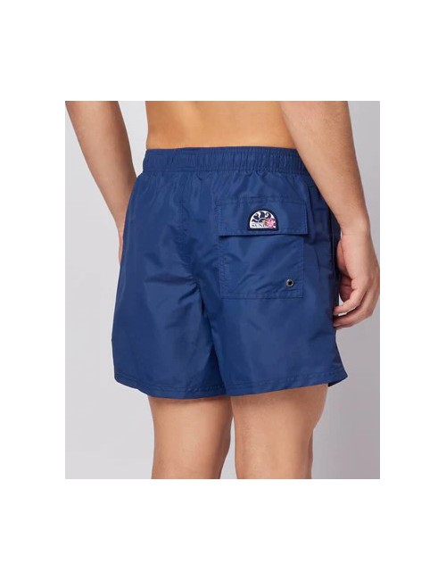 Sundek - boxer mare corto vita elastica ricamato iconic taffeta m720bdta100 00700 navy