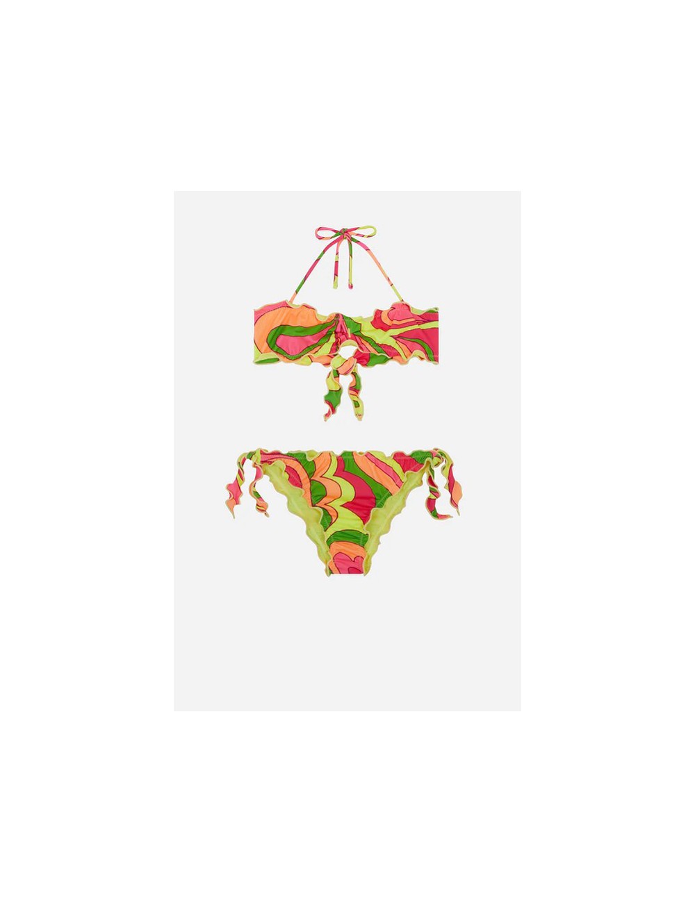 Mefui - bikini fascia frou frou e slip nodi regolabili wet mj23-1501u