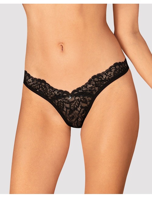 Obsessive lingerie - bellastia sexy perizoma nero in pizzo 3847