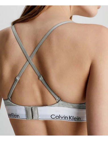 Ck - reggiseno a triangolo - modern cotton 000qf1061e 020 grigio