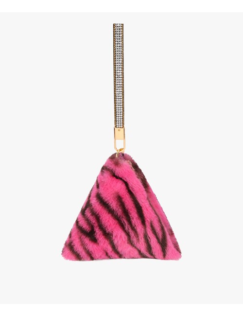 Jayley - borsa a piramide in ecopelliccia fmpbg65a06z animalier fuxia