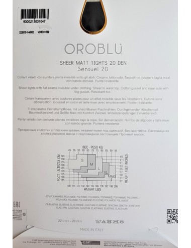 Oroblù - collant velato sensuel 20 vobc01099 suntouch