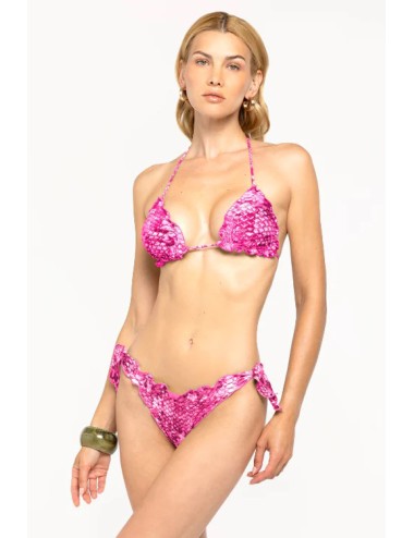 4giveness - bikini triangolo e slip rainbow boa fgbw3563 044 fuxia