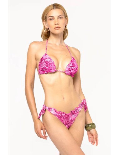 4giveness - bikini triangolo e slip rainbow boa fgbw3563 044 fuxia