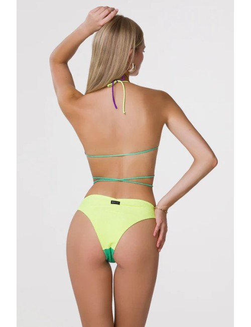 Mefui - bikini triangolo e slip fisso tooled mf24-0200aq verde acqua