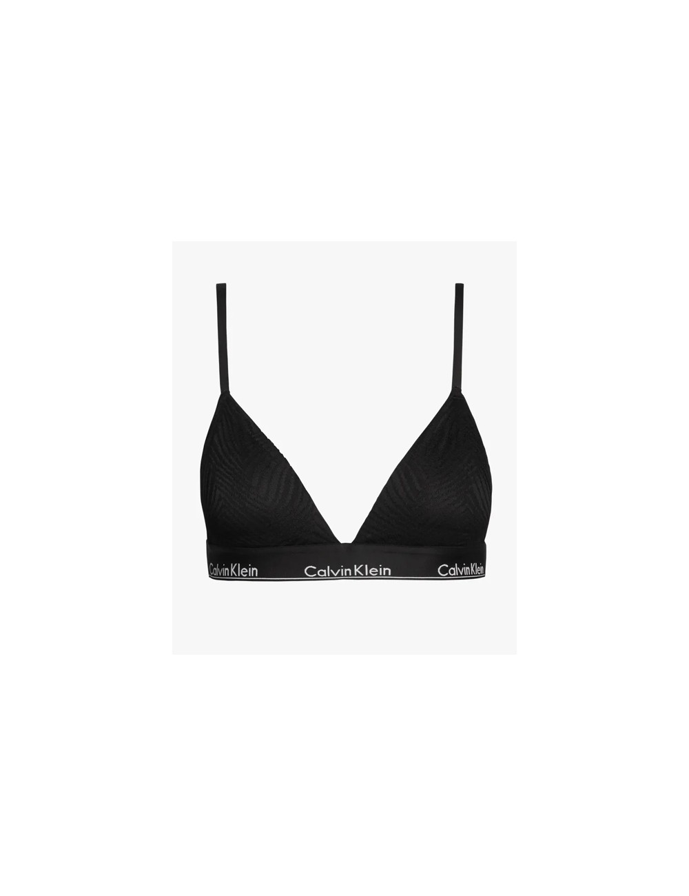 Ck - reggiseno a triangolo in pizzo con coppe preformate 000qf7077e-ub1 nero