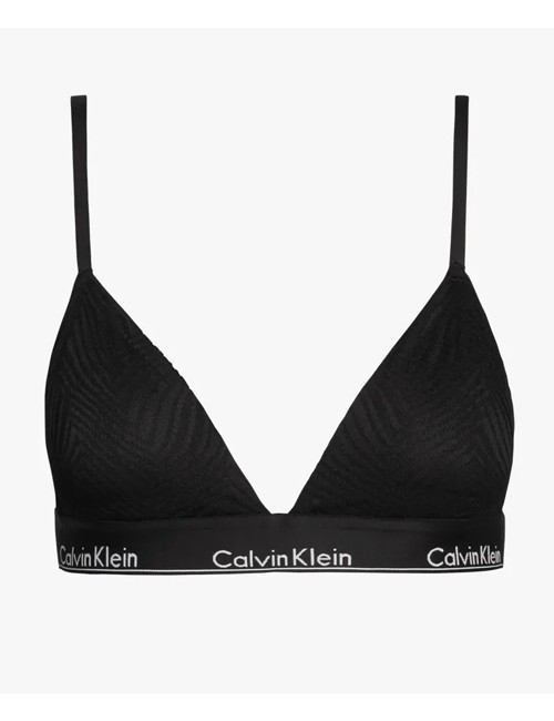 Ck - reggiseno a triangolo in pizzo con coppe preformate 000qf7077e-ub1 nero