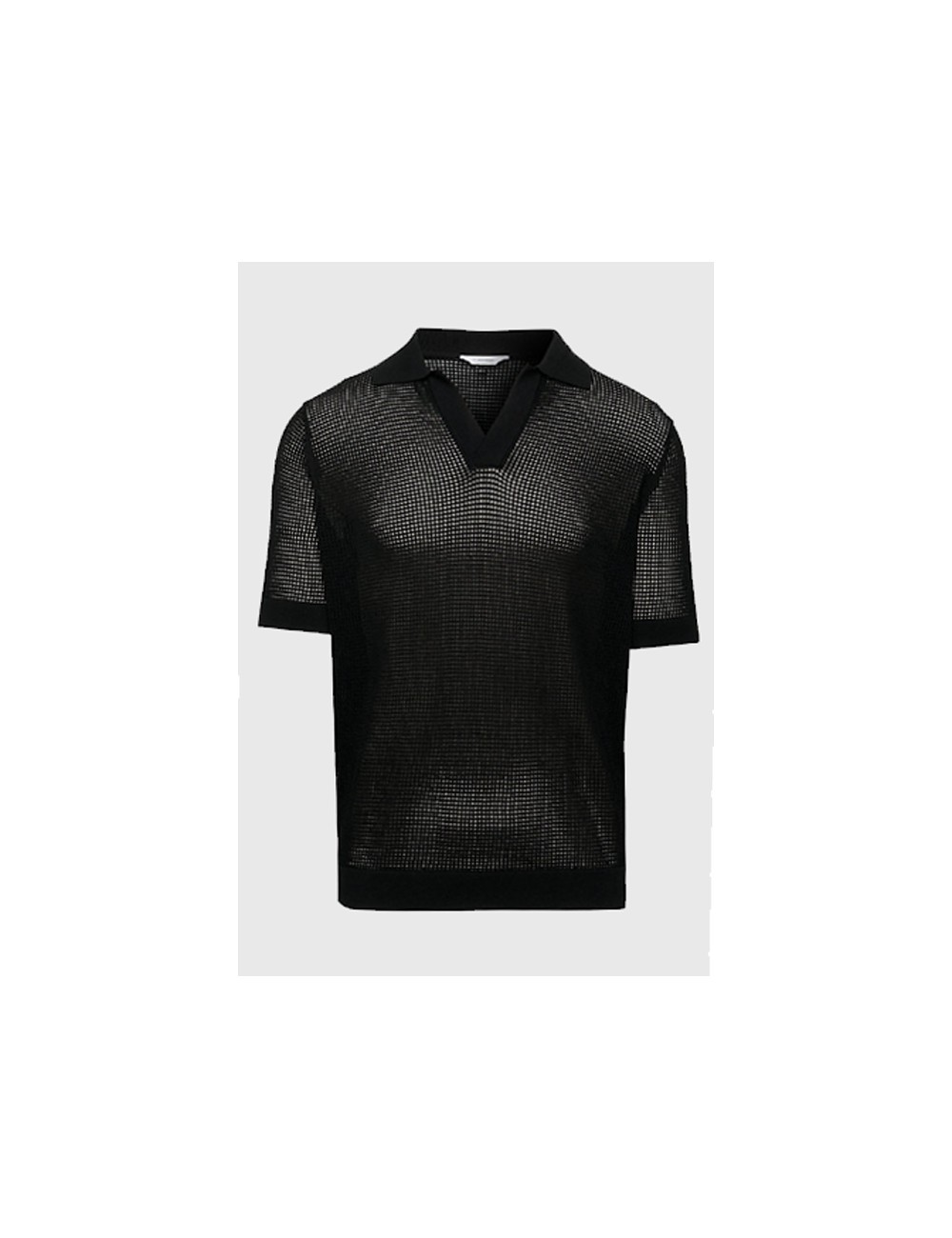 Ck - polo da spiaggia in maglia aperta km0km00963-beh nero