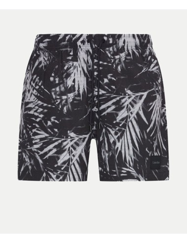 Ck - pantaloncini da bagno con cordoncino medio - ck print km0km01005-0gu