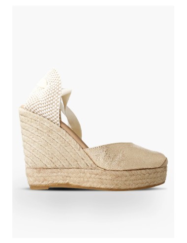 Genuins - espadrillas con zeppa, darya vegano g105916 platino