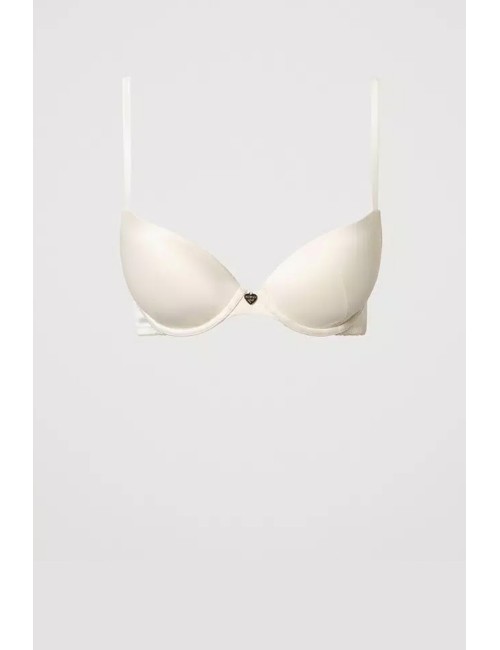 Twinset - reggiseno push-up in raso antique white 241ll6e44 00245