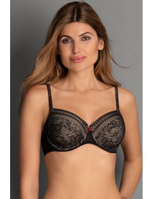 Rosa faia - reggiseno con ferretto fleur 5653 001 nero