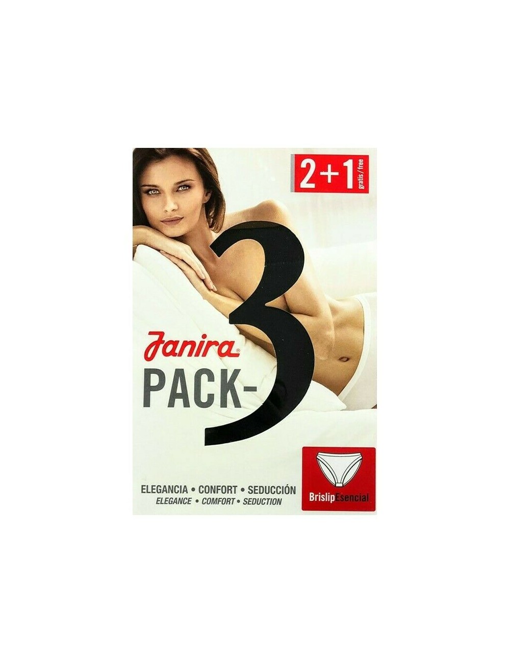 Janira - pack 3 brislip esencial slip vita media 1031184 bianco