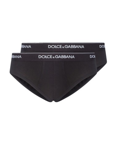 Dolce&gabbana - slip medio 2pack strech cotton n9a03j o0025 nero