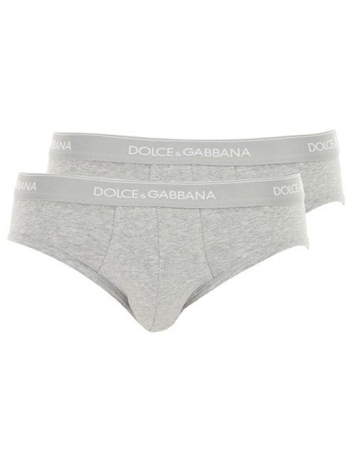 Dolce&gabbana - slip brando 2pack strech cotton n9a05j fugiw grigio