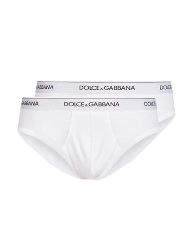 Dolce&gabbana - slip medio 2pack strech cotton n9a03j o0025 bianco