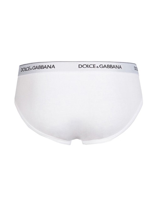 Dolce&gabbana - slip medio 2pack strech cotton n9a03j o0025 bianco