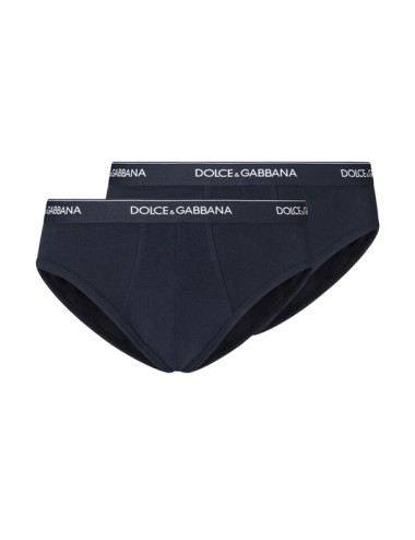 Dolce&gabbana - slip medio 2pack strech cotton n9a03j o0025 blu