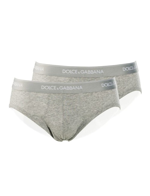 Dolce&gabbana - slip medio 2pack strech cotton n9a03j o0025 grigio