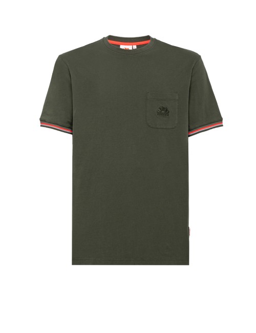 Sundek - t-shirt girocollo finn m775tej7800 688 verde mil.